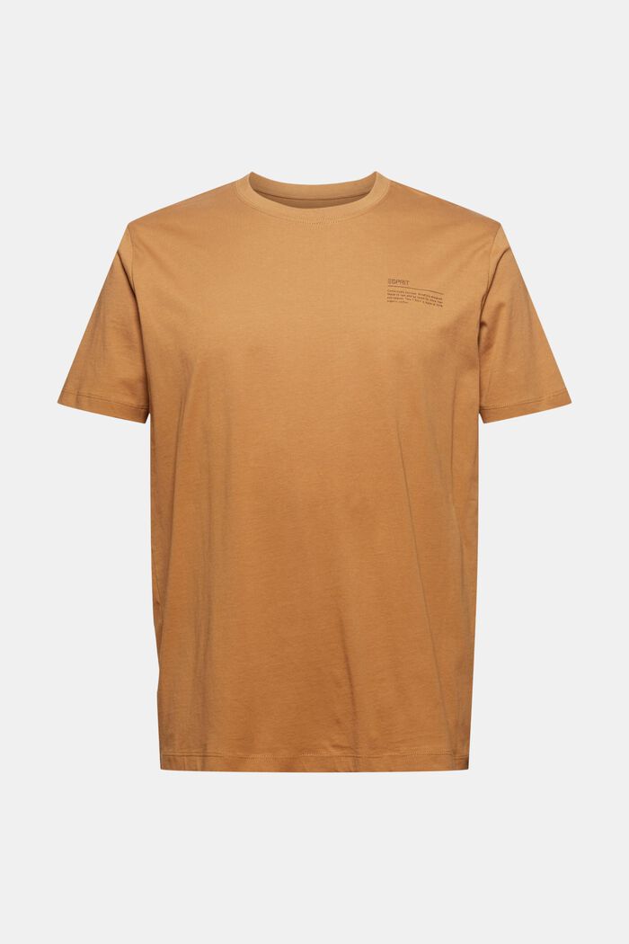 T-shirt i jersey med print, 100% økologisk bomuld, CAMEL, detail image number 5