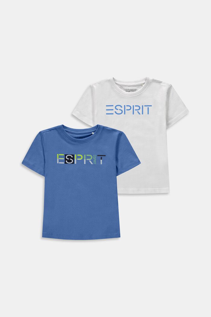 Pakke med 2 T-shirts med logoprint, LIGHT BLUE, detail image number 0