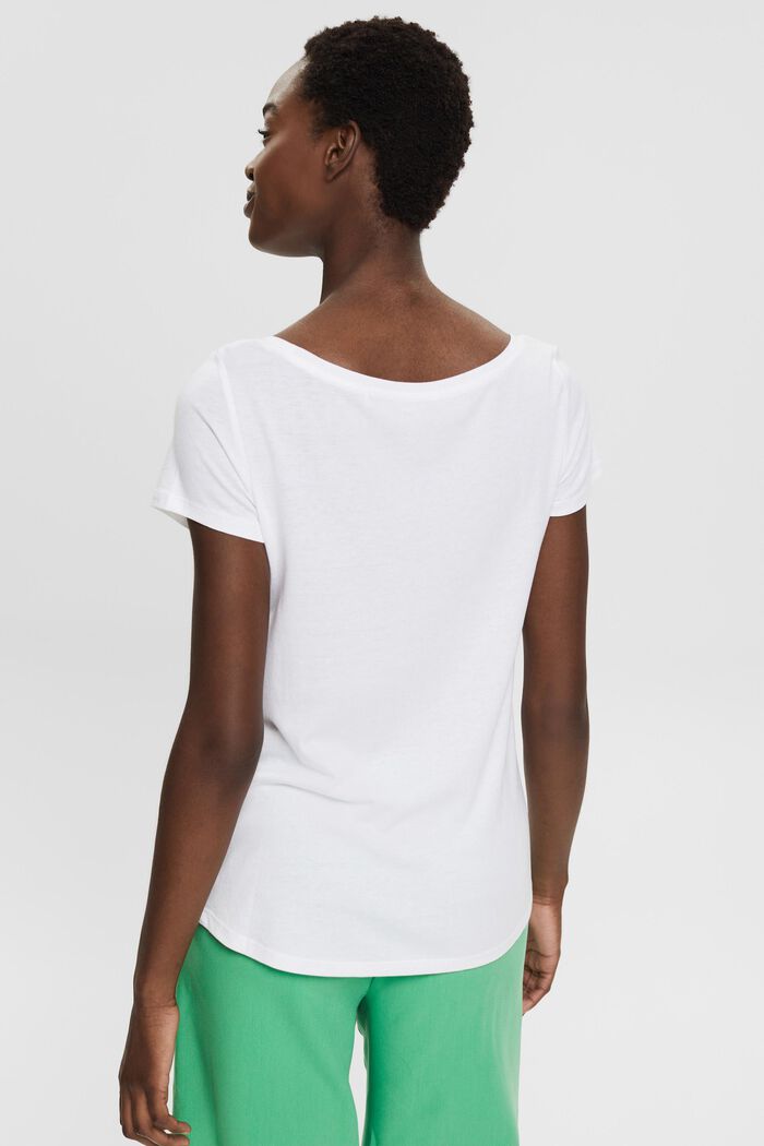 Pakke med 2 par: basis-T-shirt, økologisk bomuldsblanding, WHITE, detail image number 1