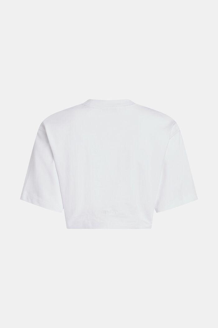 C-cropped T-shirt med indigoprint, WHITE, detail image number 5