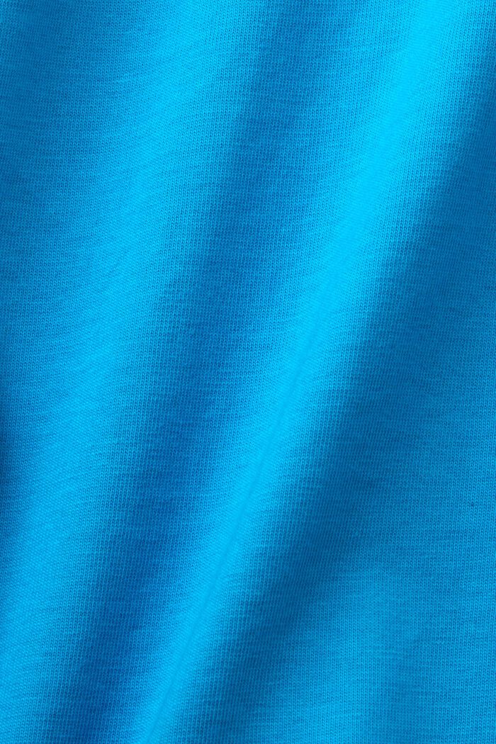 Jersey-T-shirt med print, 100 % bomuld, DARK TURQUOISE, detail image number 6