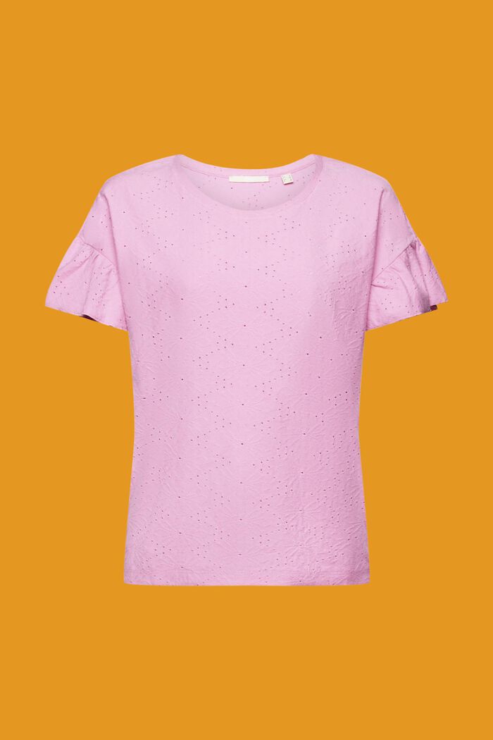 T-shirt med et struktureret mønster, LILAC, detail image number 6