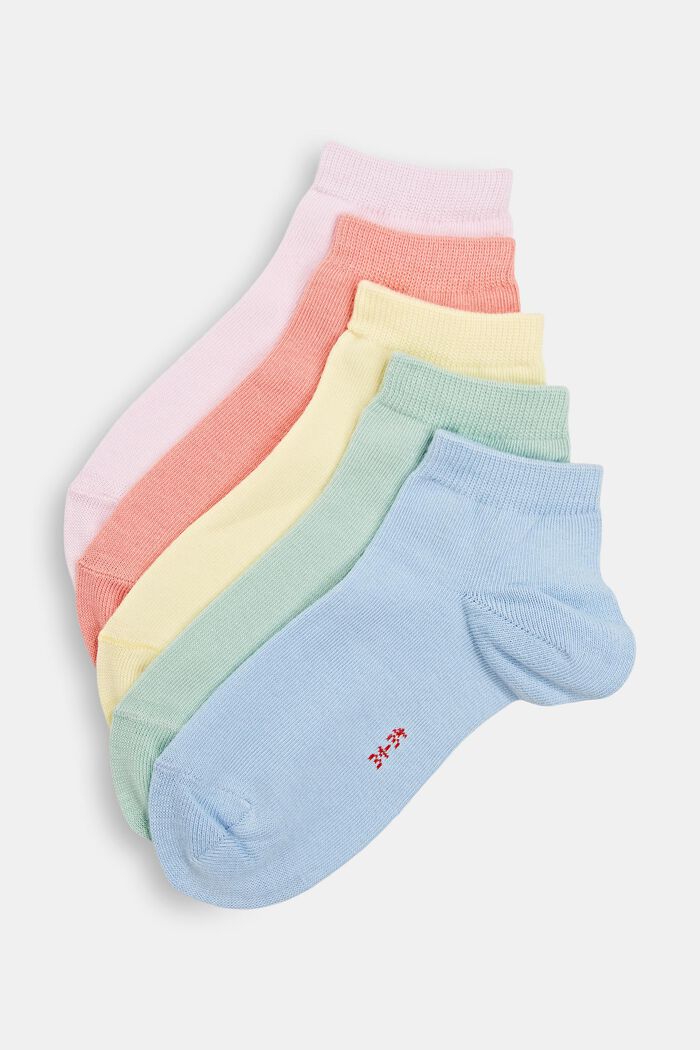 Pakke med 5 par ensfarvede sokker, økologisk bomuldsblanding