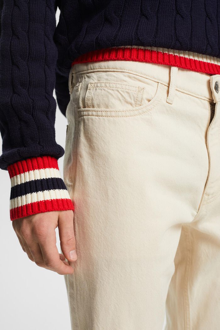 Regular tapered jeans med mellemhøj talje, OFF WHITE, detail image number 4