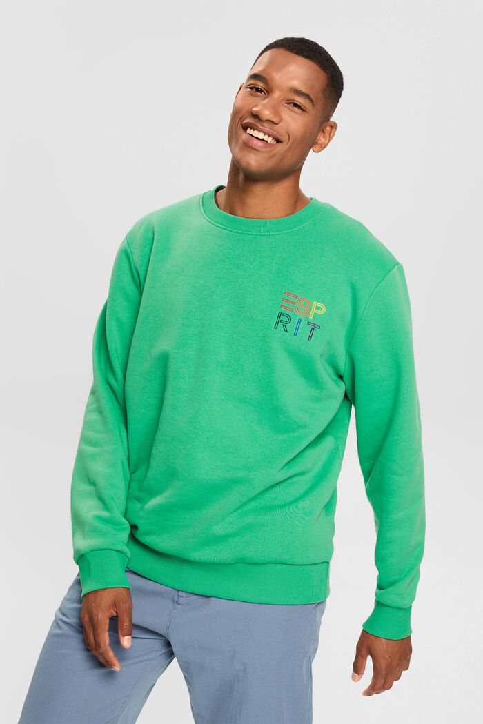 Sweatshirt med kulørt logobroderi, GREEN, detail image number 0