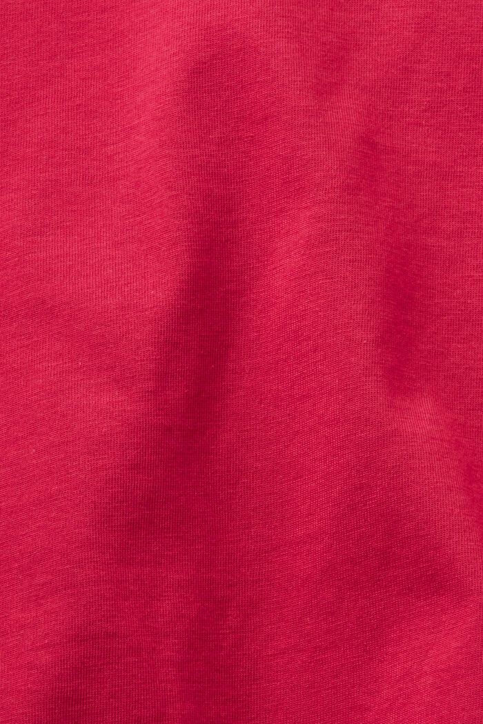 Ærmeløs bomulds-T-shirt med V-hals, DARK PINK, detail image number 5