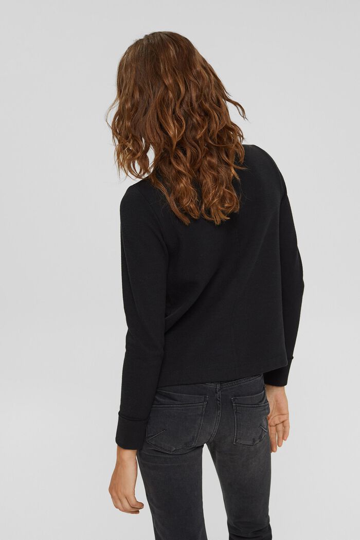 Sweatshirt med høj krave. økologisk bomuldsblanding, BLACK, detail image number 3