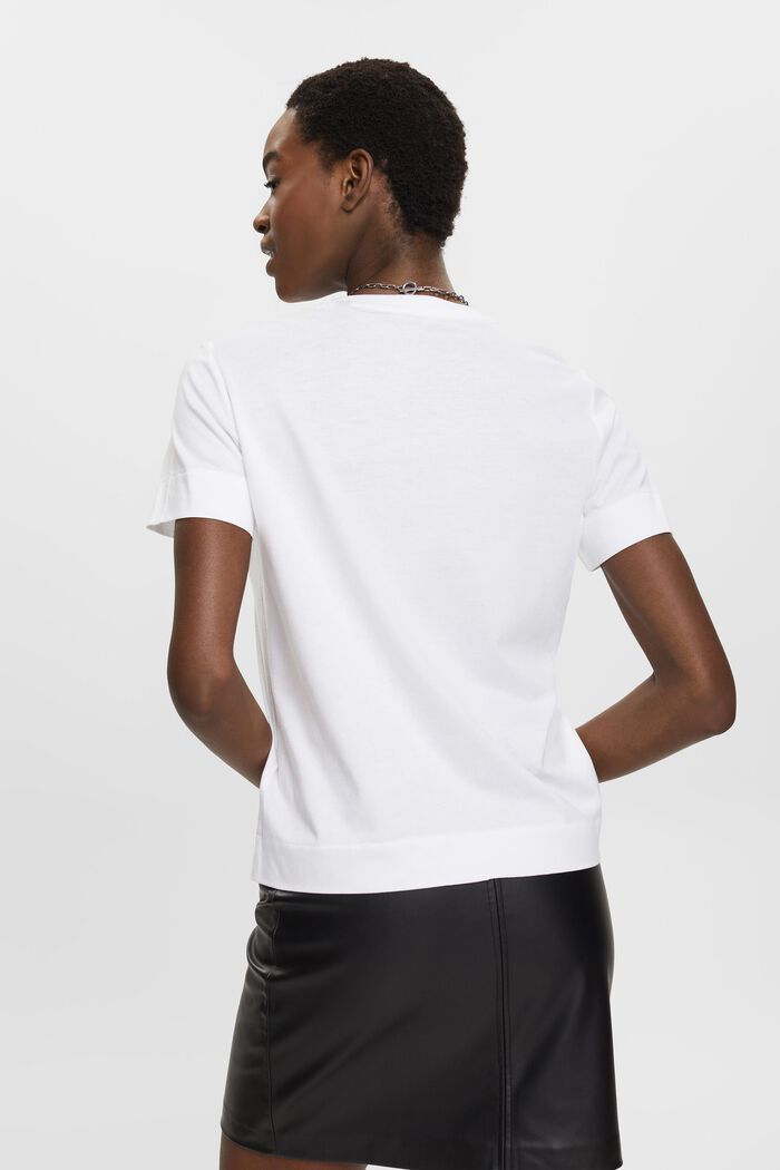 T-shirt med print på brystet, WHITE, detail image number 3