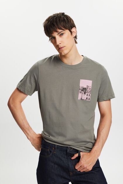 T-shirt med print på for- og bagside
