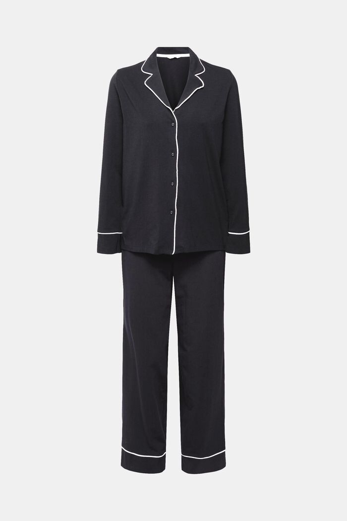 Lang pyjamas af jersey, BLACK, detail image number 2