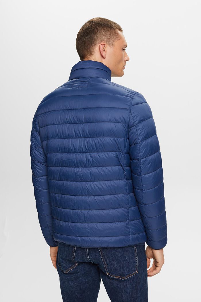 Quiltet jakke med høj krave, PETROL BLUE, detail image number 3