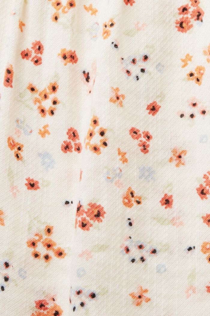 Mønstret bluse med korte ærmer, bomuldsmiks, WHITE, detail image number 5
