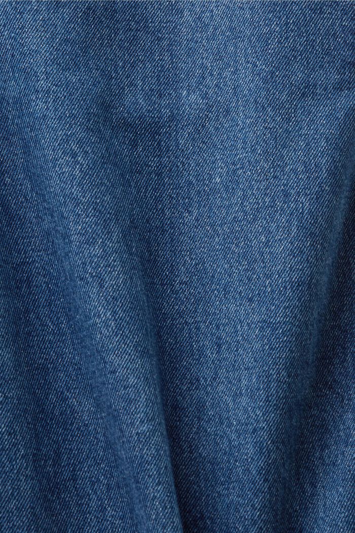 Retro-jeans med høj talje og vide ben, BLUE MEDIUM WASHED, detail image number 6