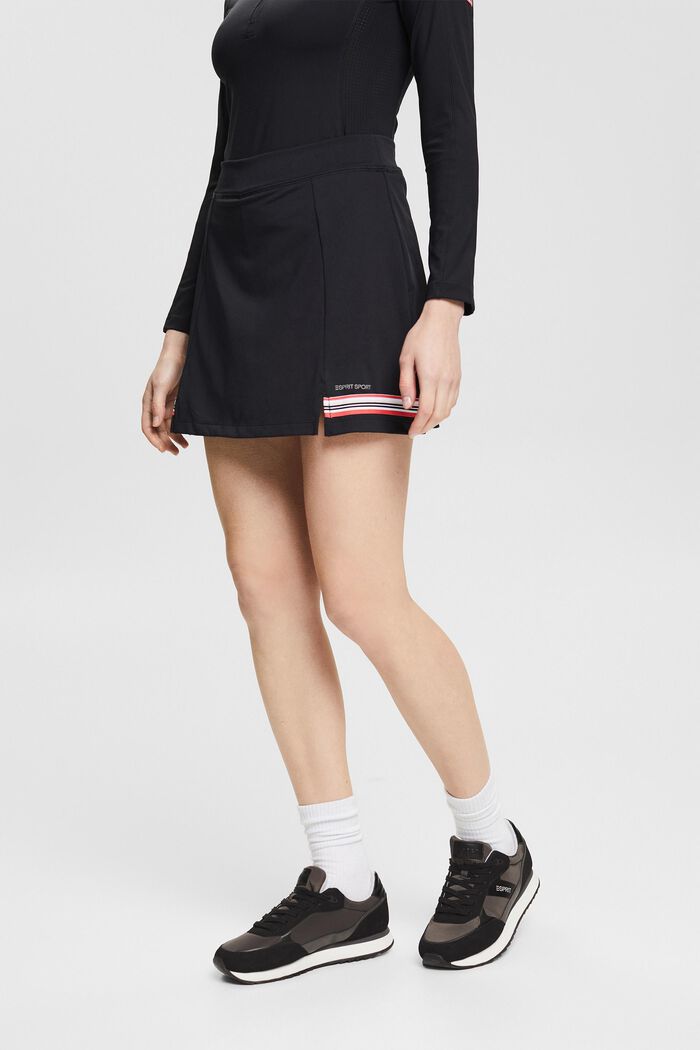 Genanvendte materialer: nederdel med integrerede shorts, E-DRY, BLACK, detail image number 0