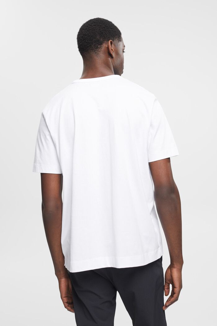 Bomulds-T-shirt med print på brystet, WHITE, detail image number 3