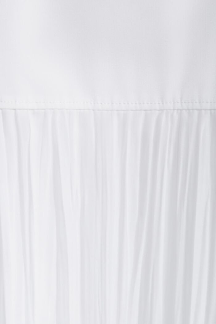 Krøllet midi-skjortekjole, WHITE, detail image number 4