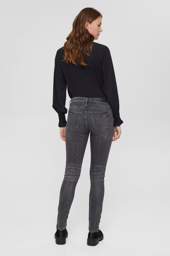 Jeans med pyntesyninger, økologisk bomuld, BLACK DARK WASHED, detail image number 3