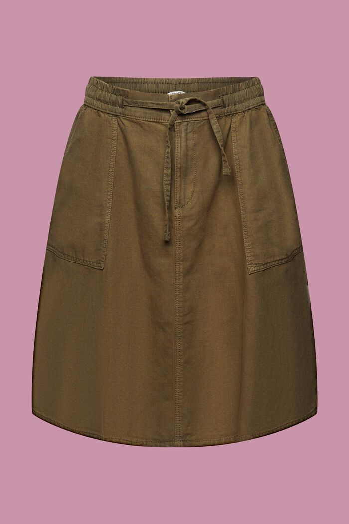 Kort nederdel med elastisk linning, KHAKI GREEN, detail image number 7