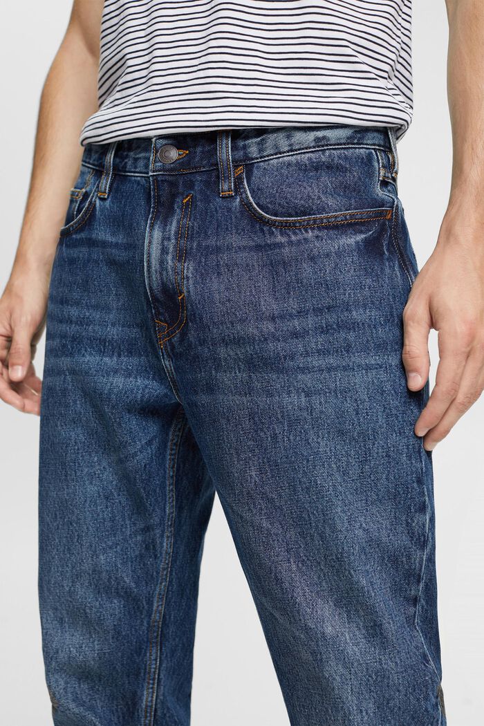 Jeans med lige ben, i bæredygtig bomuld, BLUE DARK WASHED, detail image number 2