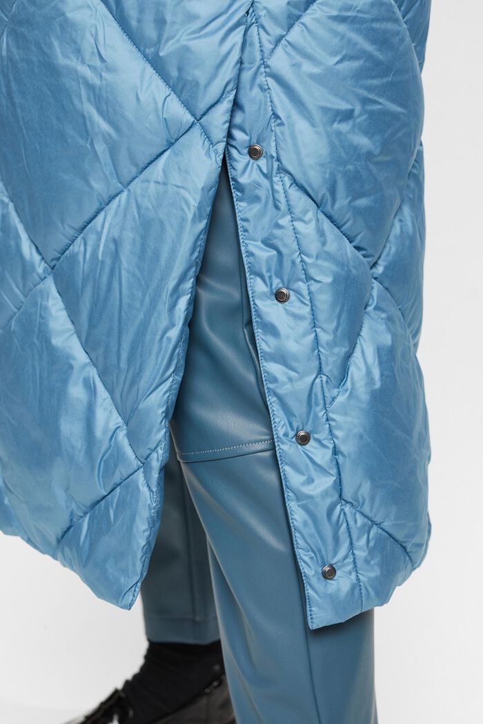 Lang frakke med diamant-quiltning, BLUE LAVENDER, detail image number 0