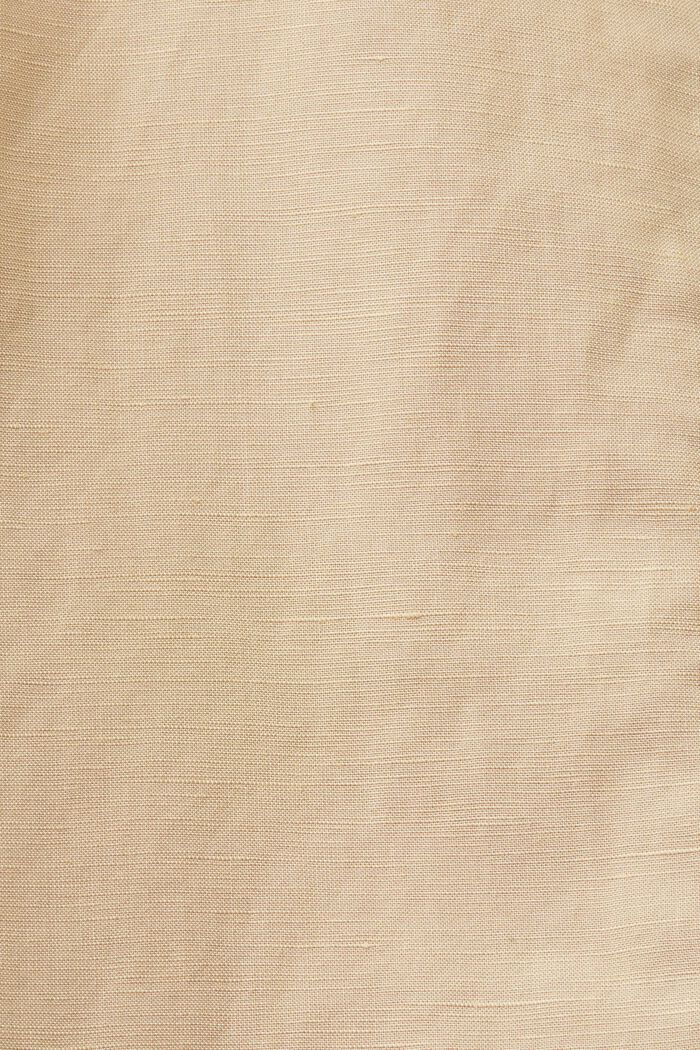 Beskåret skjortebluse, hørblanding, SAND, detail image number 5