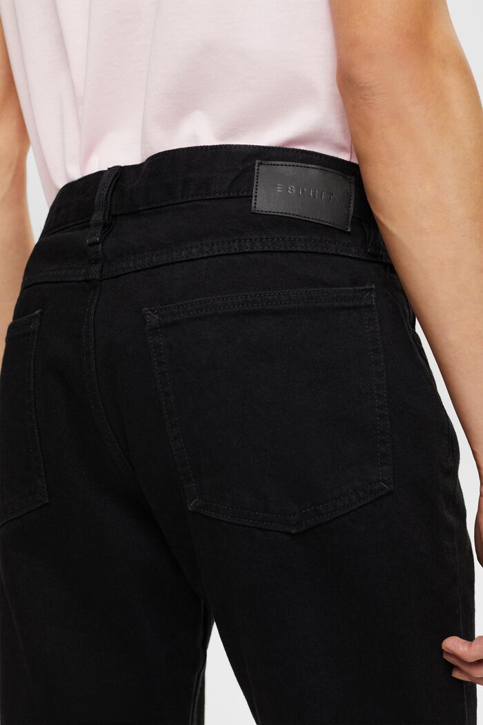 Jeans med lige ben, i bæredygtig bomuld, BLACK DARK WASHED, detail image number 4