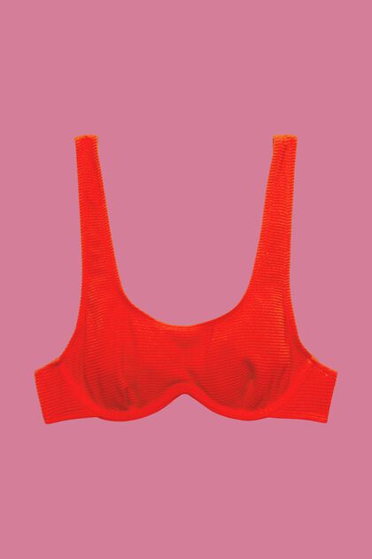 Tekstureret bikinitop med flexiwire, RED, overview