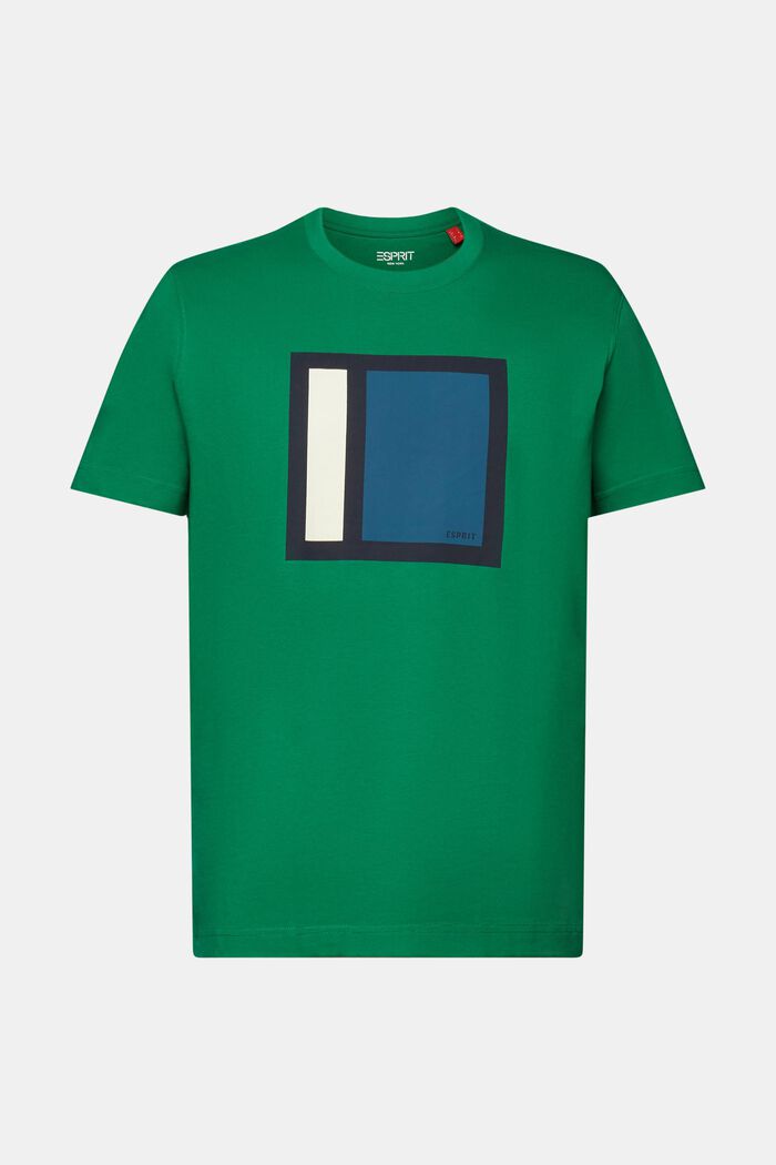 T-shirt i bomuldsjersey med print, DARK GREEN, detail image number 6