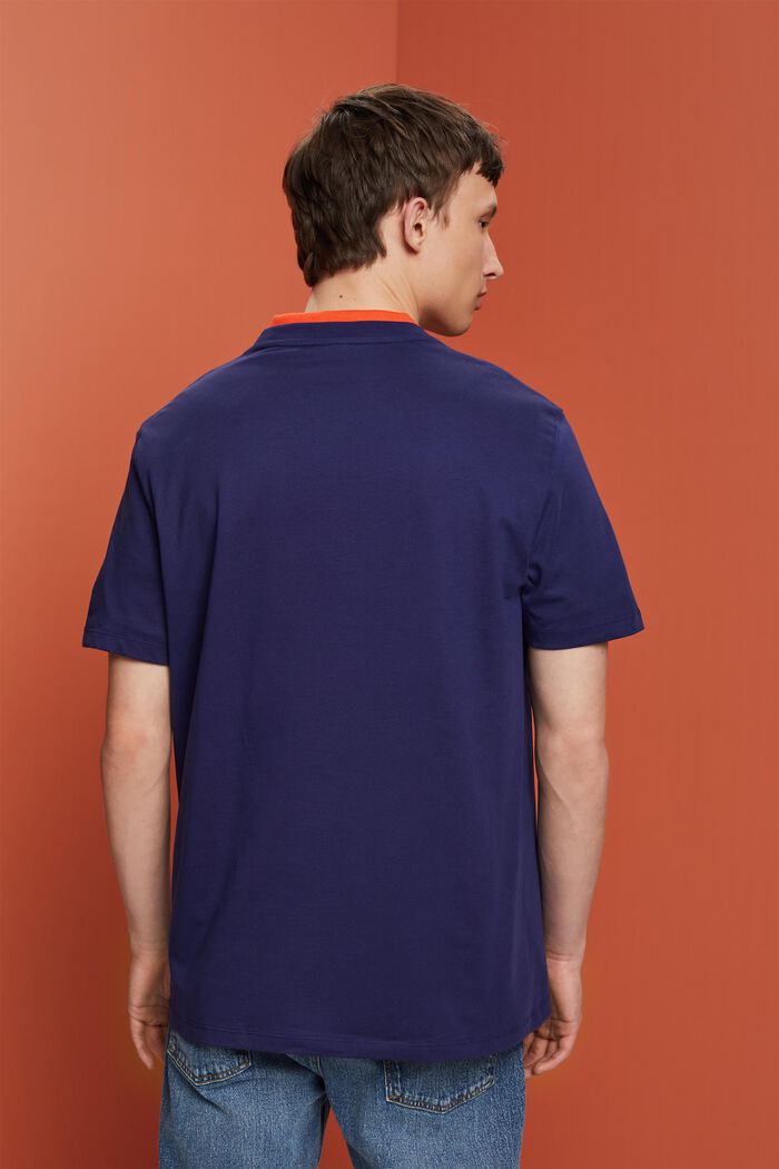 Jersey-T-shirt med print, DARK BLUE, detail image number 3