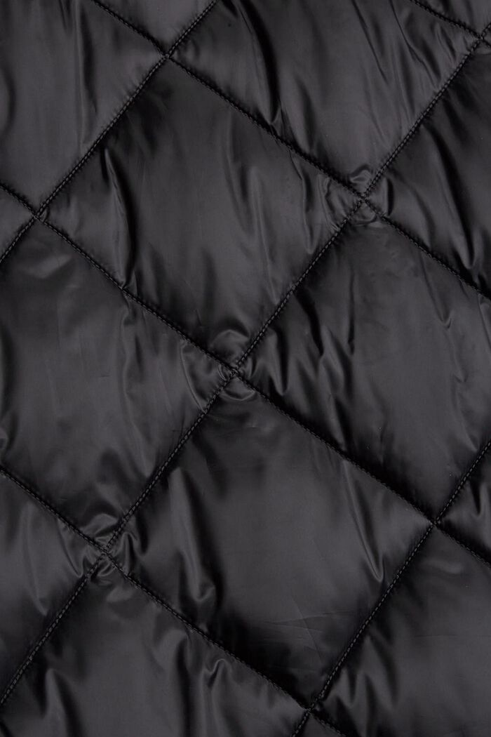 Genanvendte materialer: dynefrakke med hætte, BLACK, detail image number 4