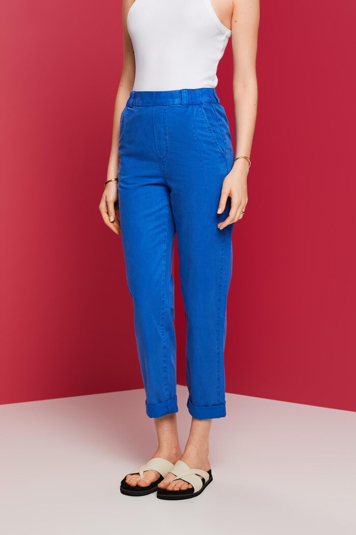 Cropped pull on-chinos, BRIGHT BLUE, detail image number 0