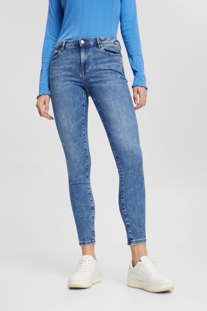 Jeans i bomuldsstretch, BLUE MEDIUM WASHED, detail image number 0