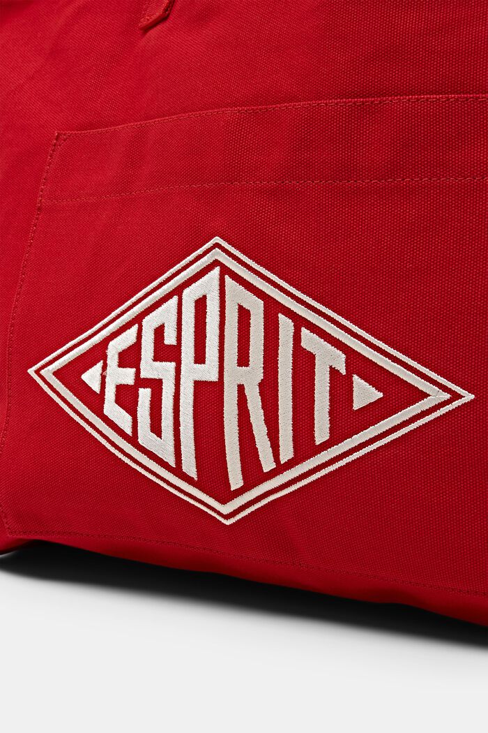 Tote bag i kanvas med logo, DARK RED, detail image number 1