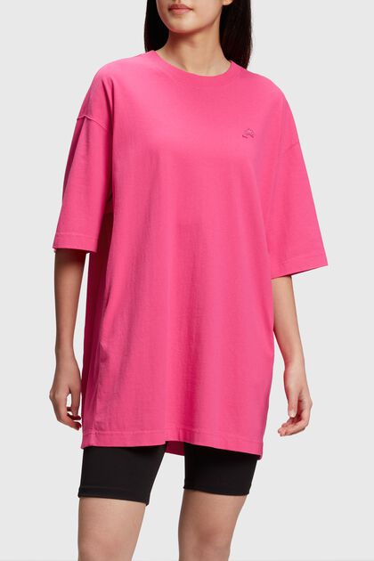 T-shirt-kjole med delfinmærke, PINK, overview