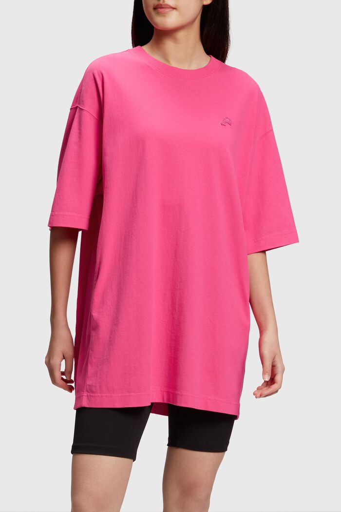 T-shirt-kjole med delfinmærke, PINK, detail image number 0