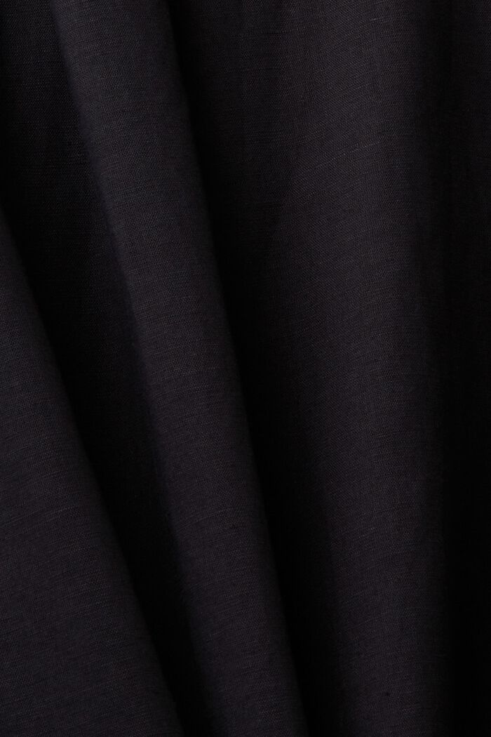 Skjorte i bomuld og hør, BLACK, detail image number 5