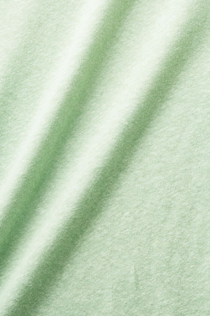 T-shirt i bomuld og hør, LIGHT GREEN, detail image number 6