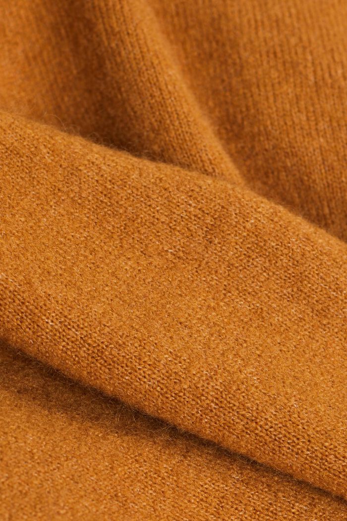 Rullekravesweater i uldmiks, CARAMEL, detail image number 6