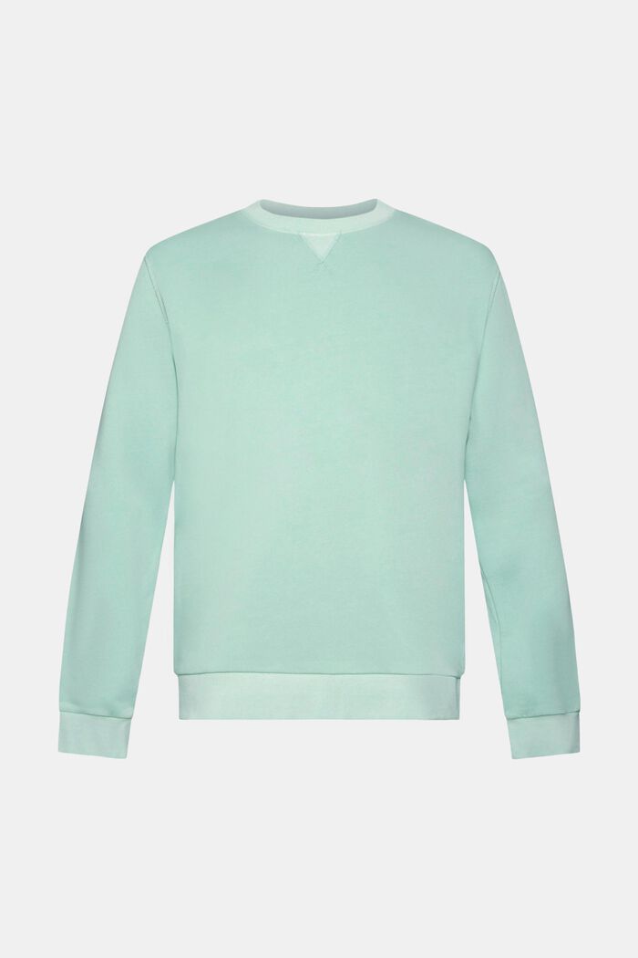 Ensfarvet sweatshirt i regular fit, LIGHT AQUA GREEN, detail image number 5