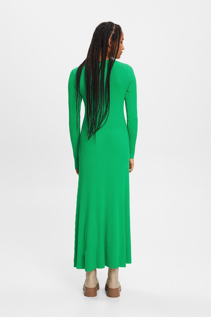 Maxi-kjole i ribstrik, GREEN, detail image number 4