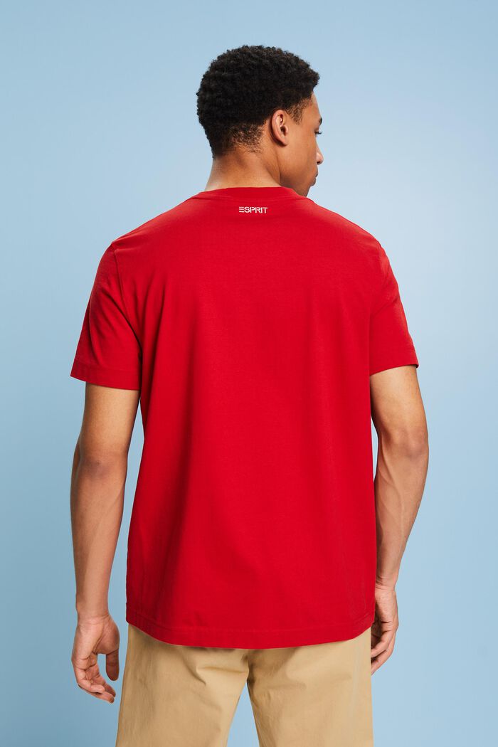 T-shirt med logo og blomsterprint, DARK RED, detail image number 2
