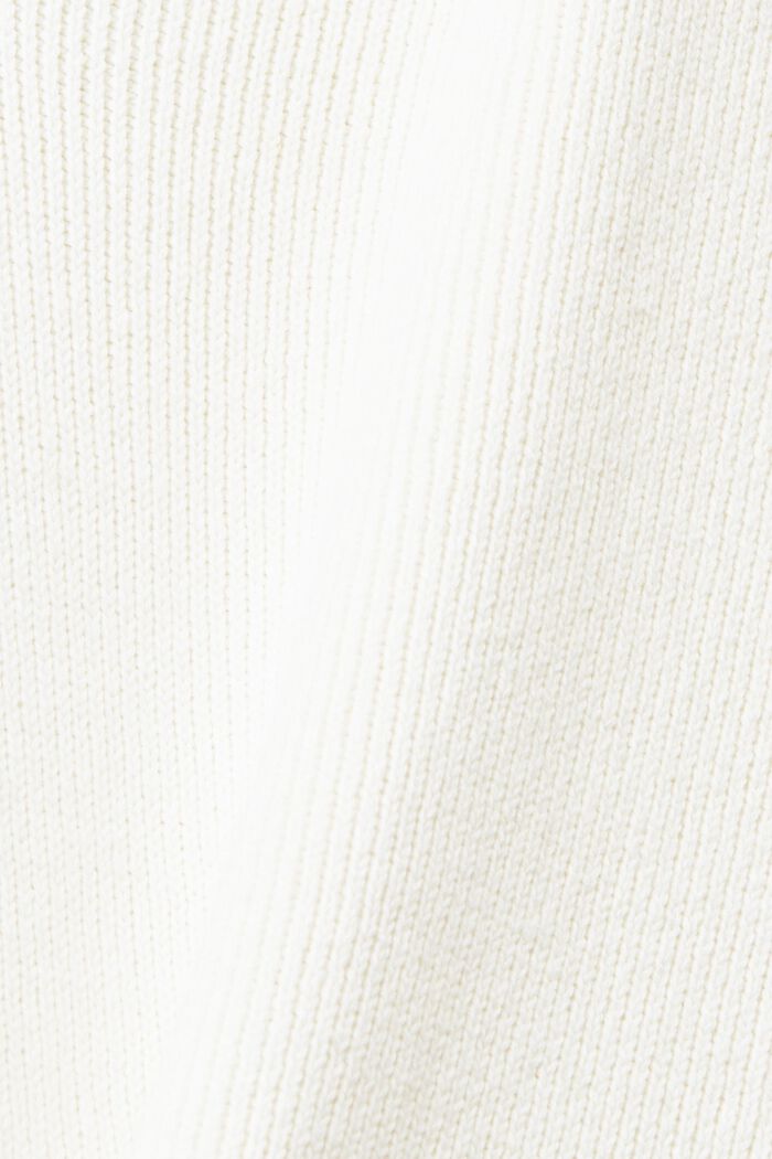 Pullover i bæredygtig bomuld med V-hals, OFF WHITE, detail image number 5