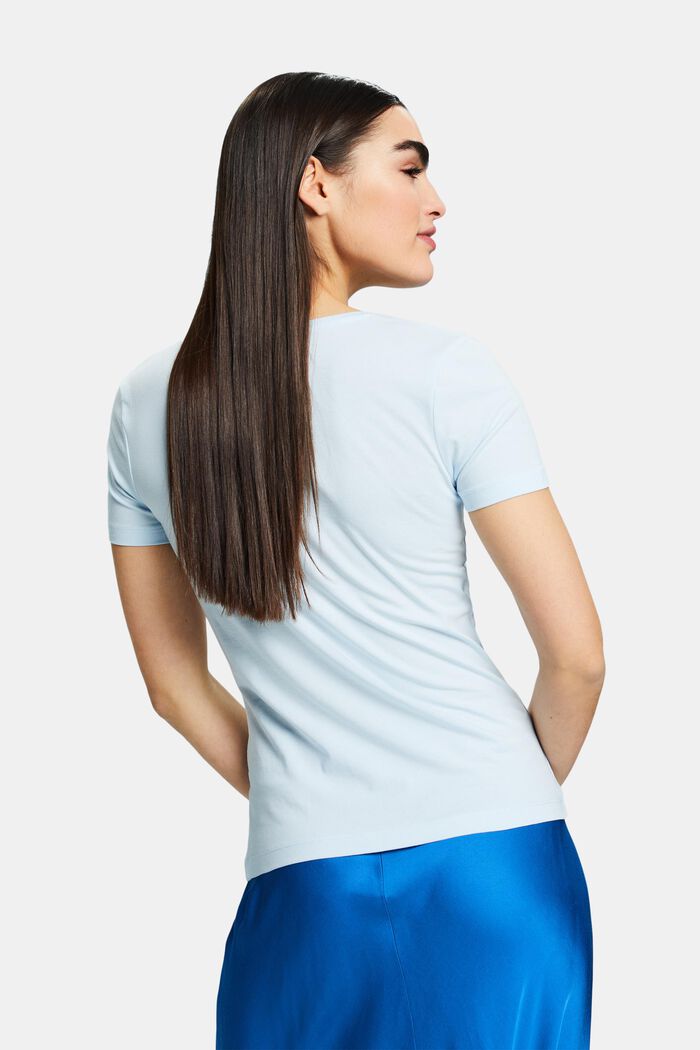 T-shirt med dyb rund halsudskæring, PASTEL BLUE, detail image number 2