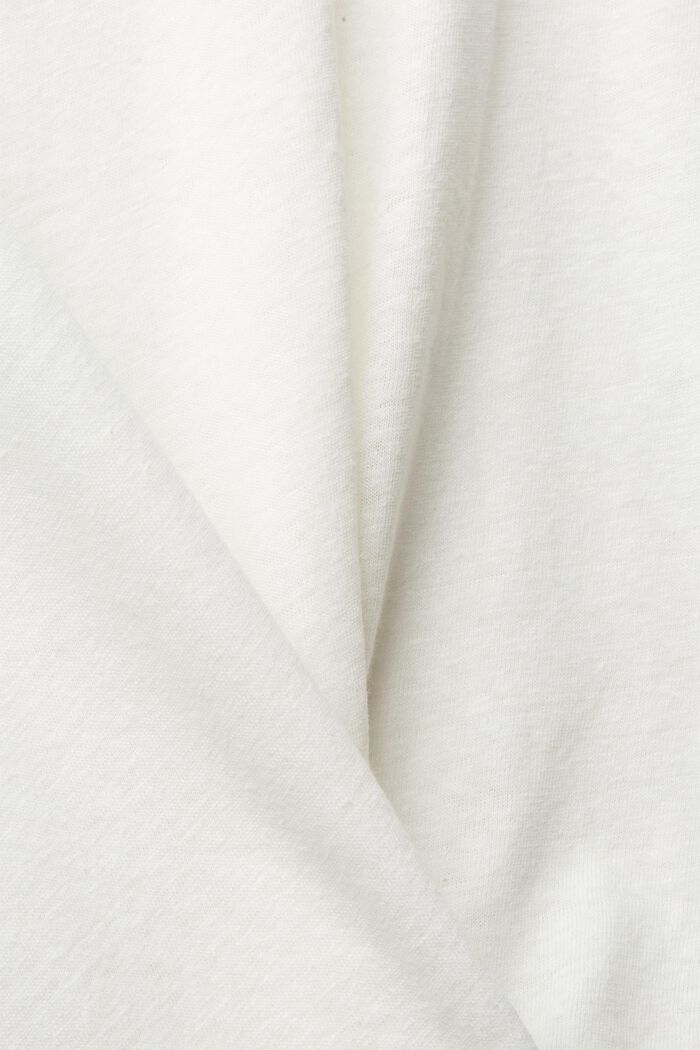 CURVY Med hør: basis-T-shirt, OFF WHITE, detail image number 1