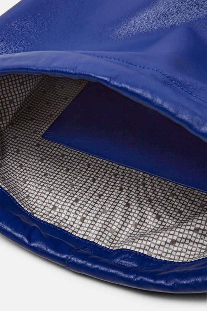 Læderrygsæk med snørelukning og logo, BRIGHT BLUE, detail image number 3