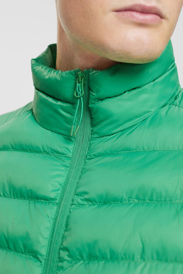 Quiltet jakke med høj krave, GREEN, detail image number 2