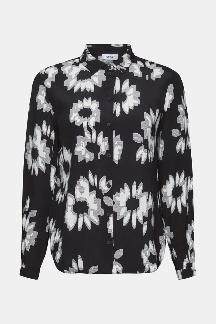 Skjortebluse med print, BLACK, detail image number 6