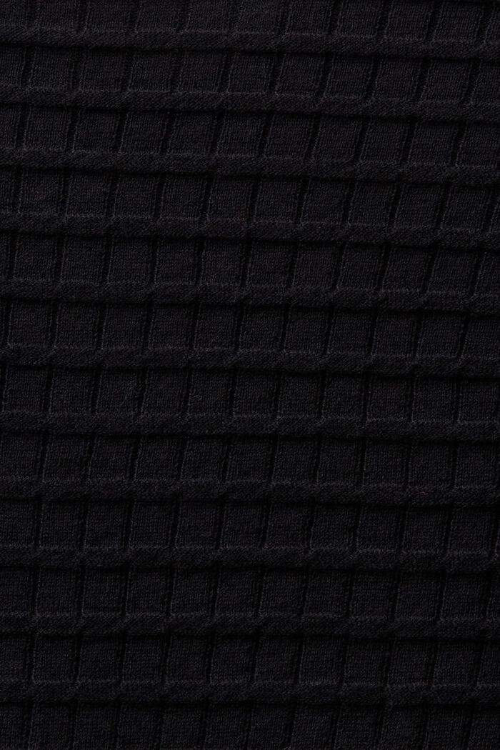 Sweater i strukturstrik, BLACK, detail image number 5