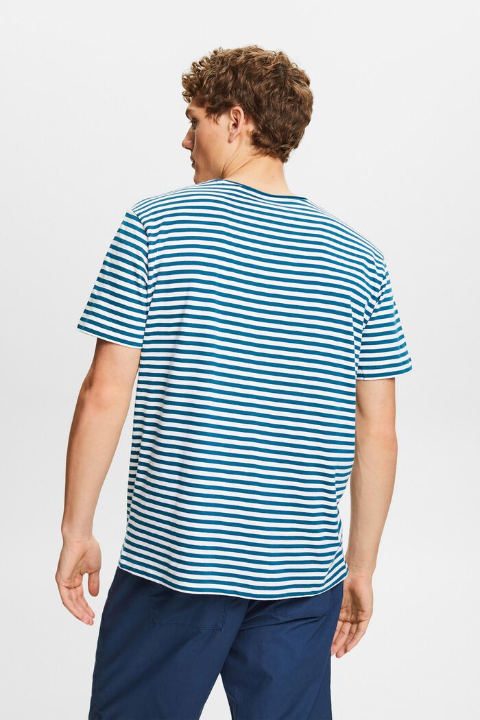 Jersey-T-shirt med striber, PETROL BLUE, detail image number 2