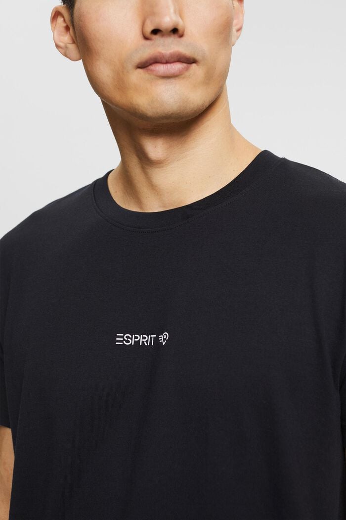 T-shirt med rygprint, 100% økologisk bomuld, BLACK, detail image number 1